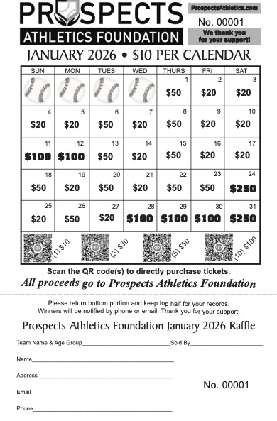 2026 CASH Calendar Raffle